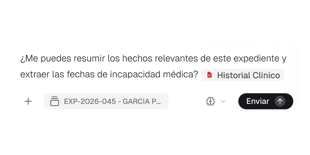 Conversación directa con tus expedientes en Normina