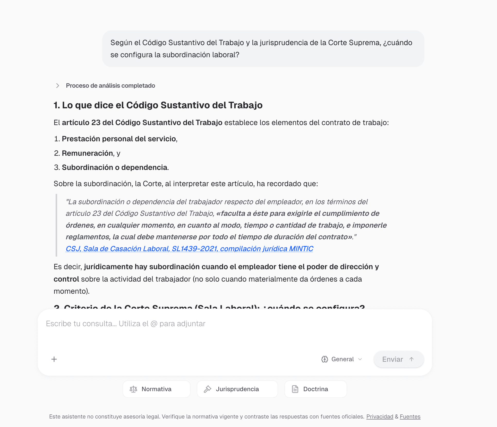 Citas exactas y fuentes verificables en Normina
