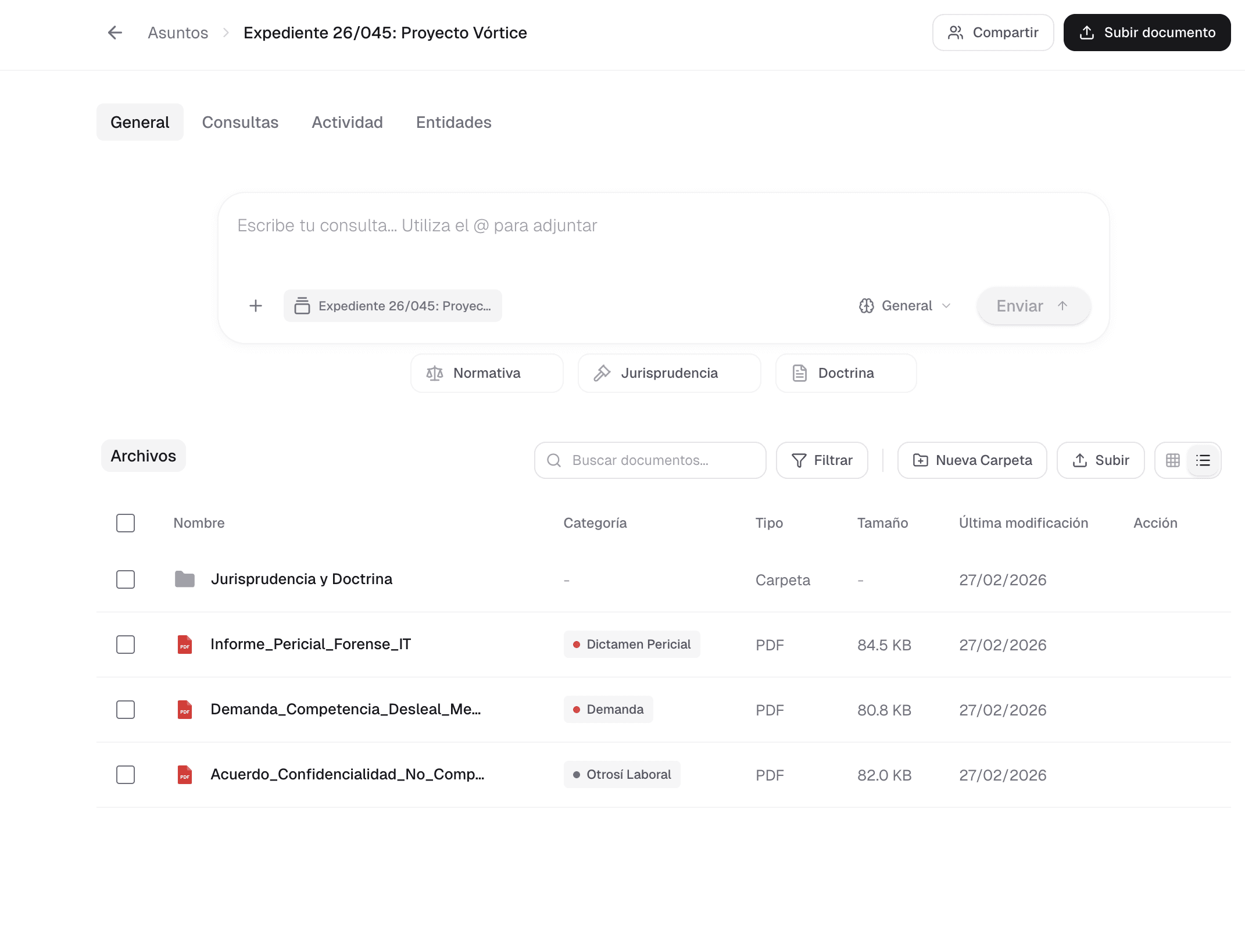 Gestión automática de archivos en Normina
