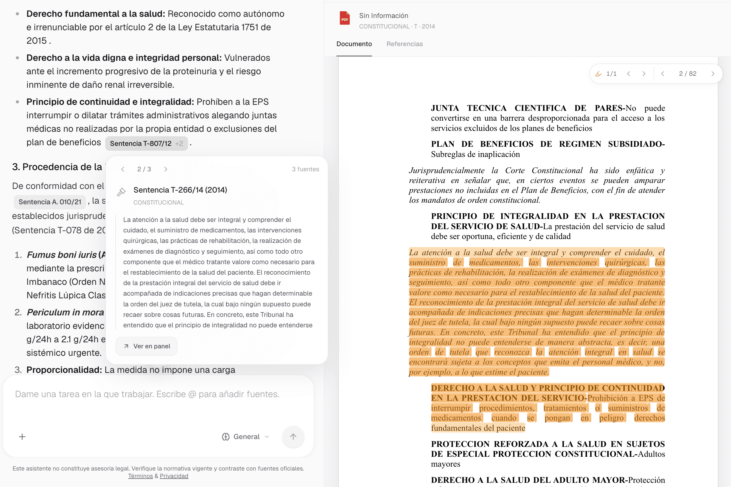 Citas exactas y fuentes verificables en Normina